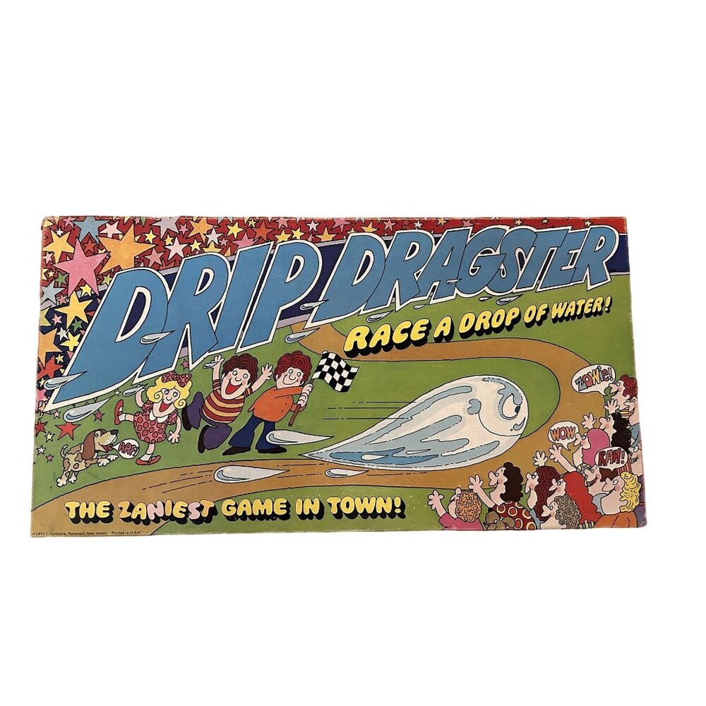 VTG 1971 Drip Dragster Race A Drop of Water! The Zaniest Game in Town Colorforms